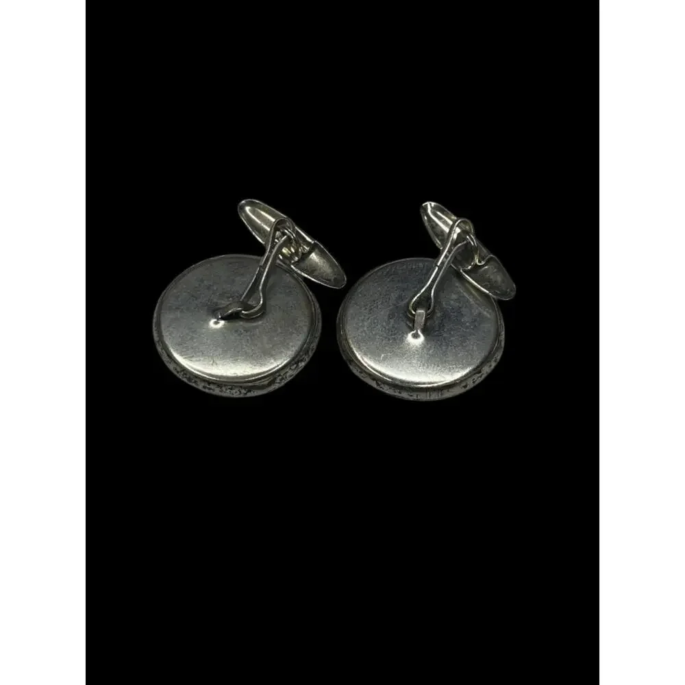 Equestrian Cross Country Horse Racing Vintage Men Silver Tone Fashion Cufflinks